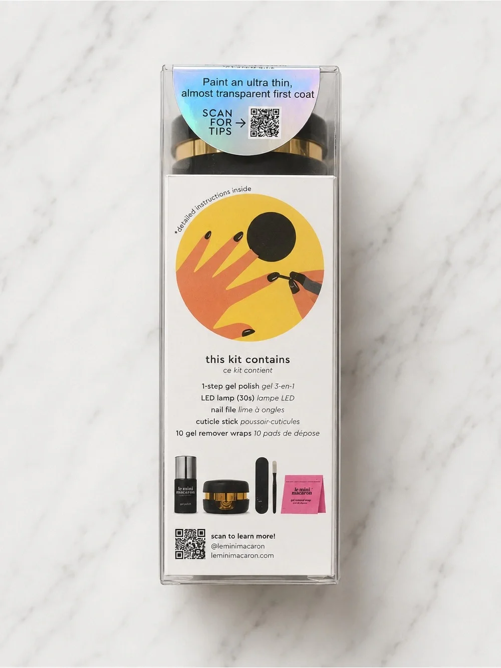 Le Mini Macaron Gel Manicure Kit - Licorice Black